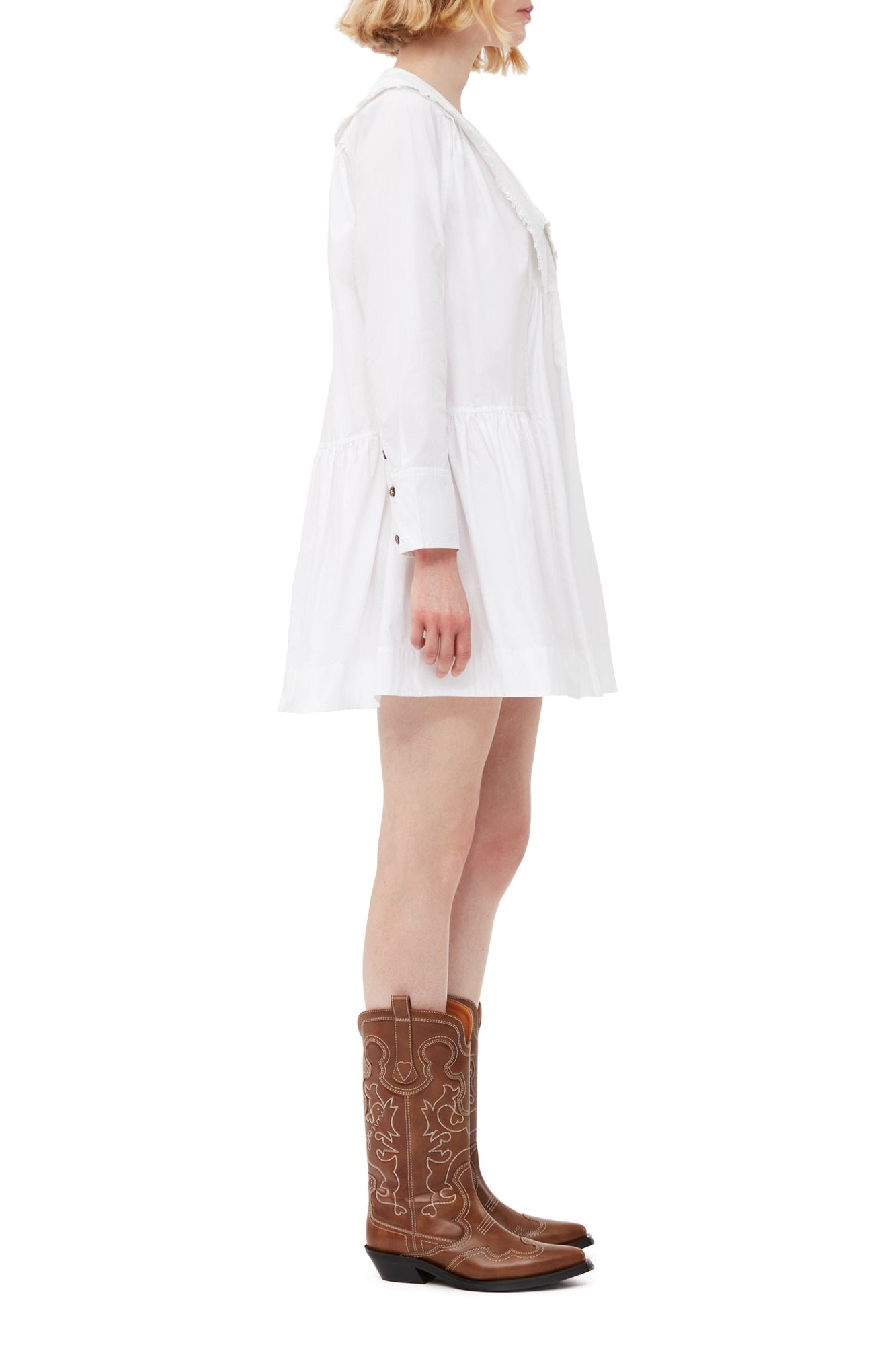 Robe courte en coton - Bright White