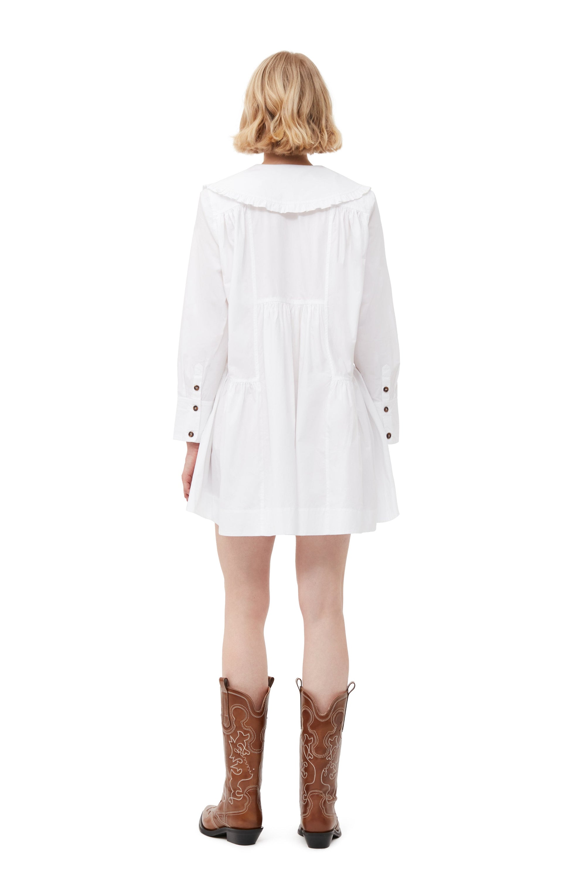 Robe courte en coton - Bright White