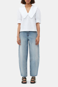 Blouse à volants et col V - Bright White