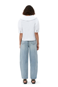 Blouse à volants et col V - Bright White
