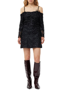 Robe courte à rubans en tulle - Black