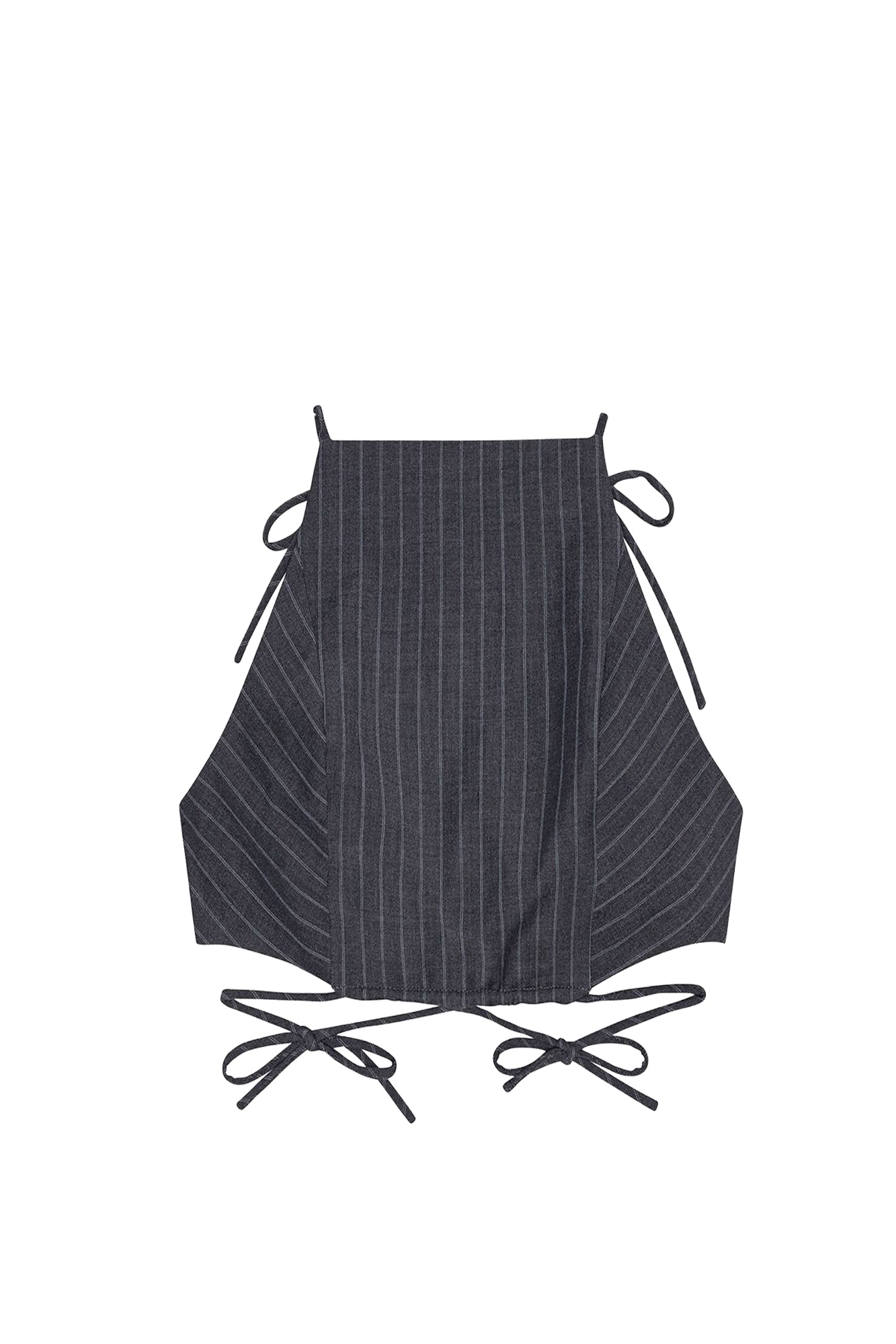 Striped tie top - Gray Pinstripe