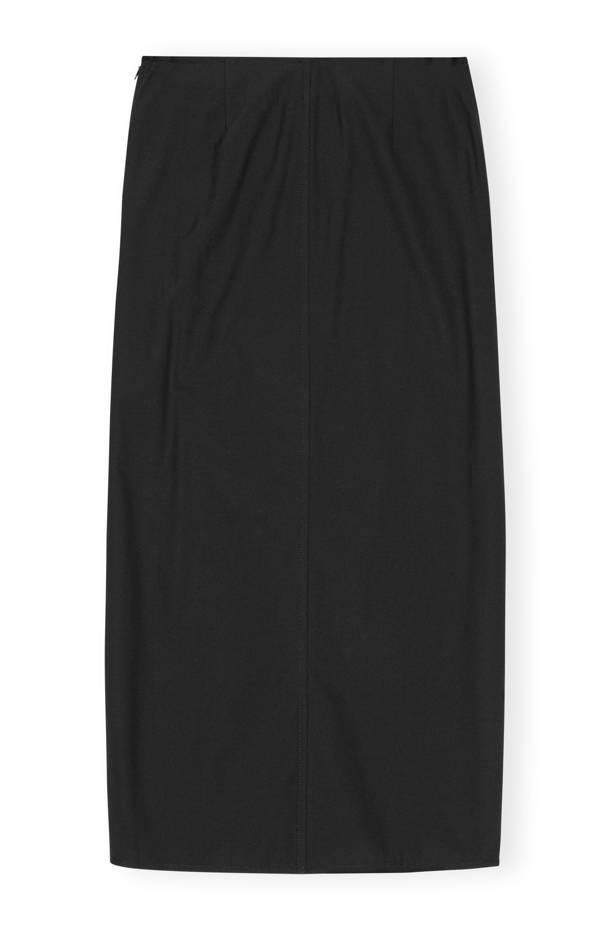 Jupe midi drapée à fente - Black