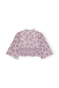 Pleated georgette blouse - Mauve Chalk