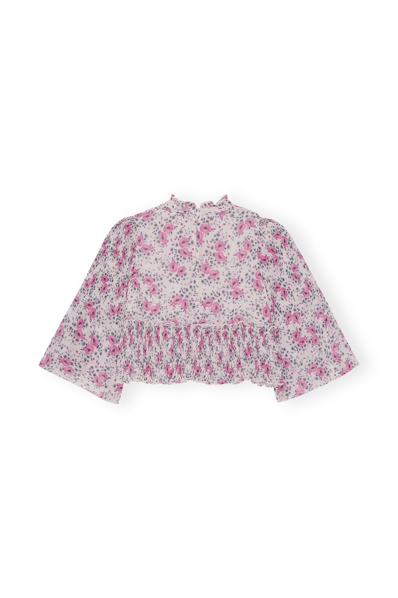 Pleated georgette blouse - Mauve Chalk