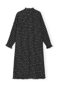 Robe midi plissée en georgette - Black