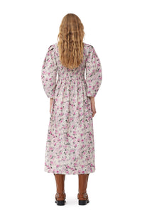 Robe longue imprimée à col ouvert - Orchid Smoke