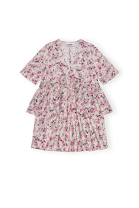 Robe courte à volants en coton imprimé - Orchid Smoke