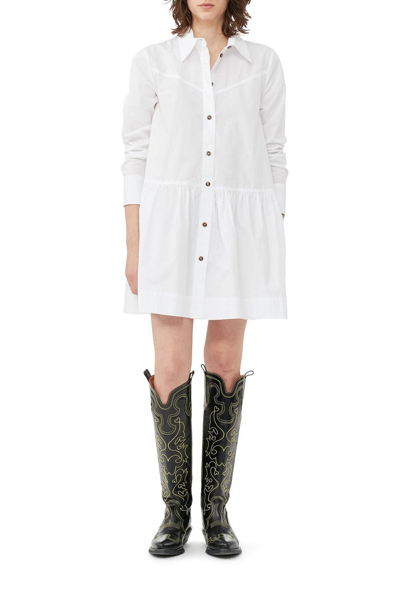 Robe courte en coton - Bright White