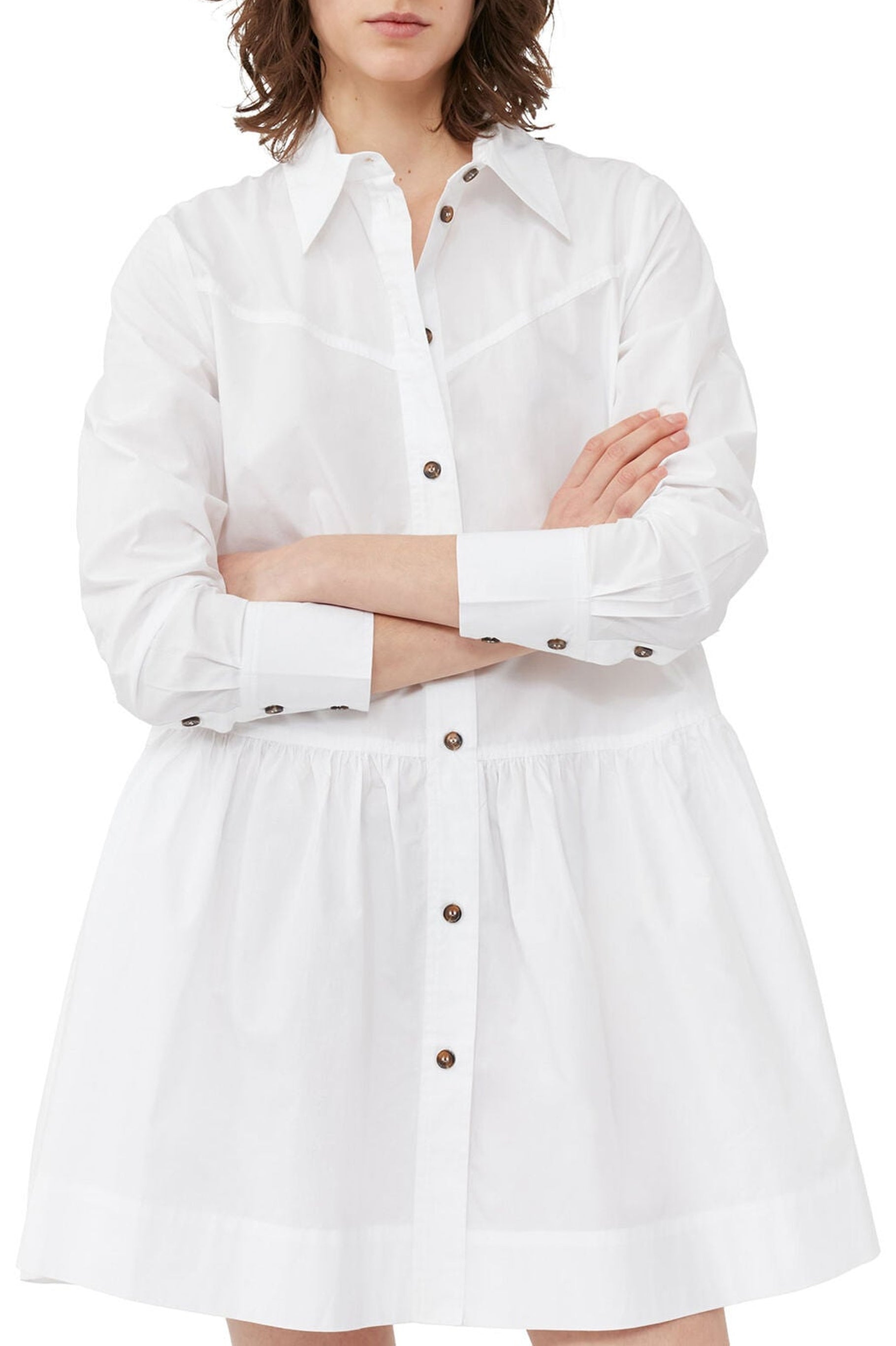 Robe courte en coton - Bright White