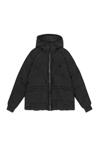 Short padded jacket with raglan sleeves - Black
