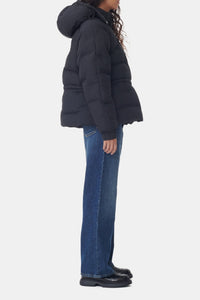 Short padded jacket with raglan sleeves - Black