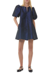 Robe courte en taffetas brillant - Sodalite Blue