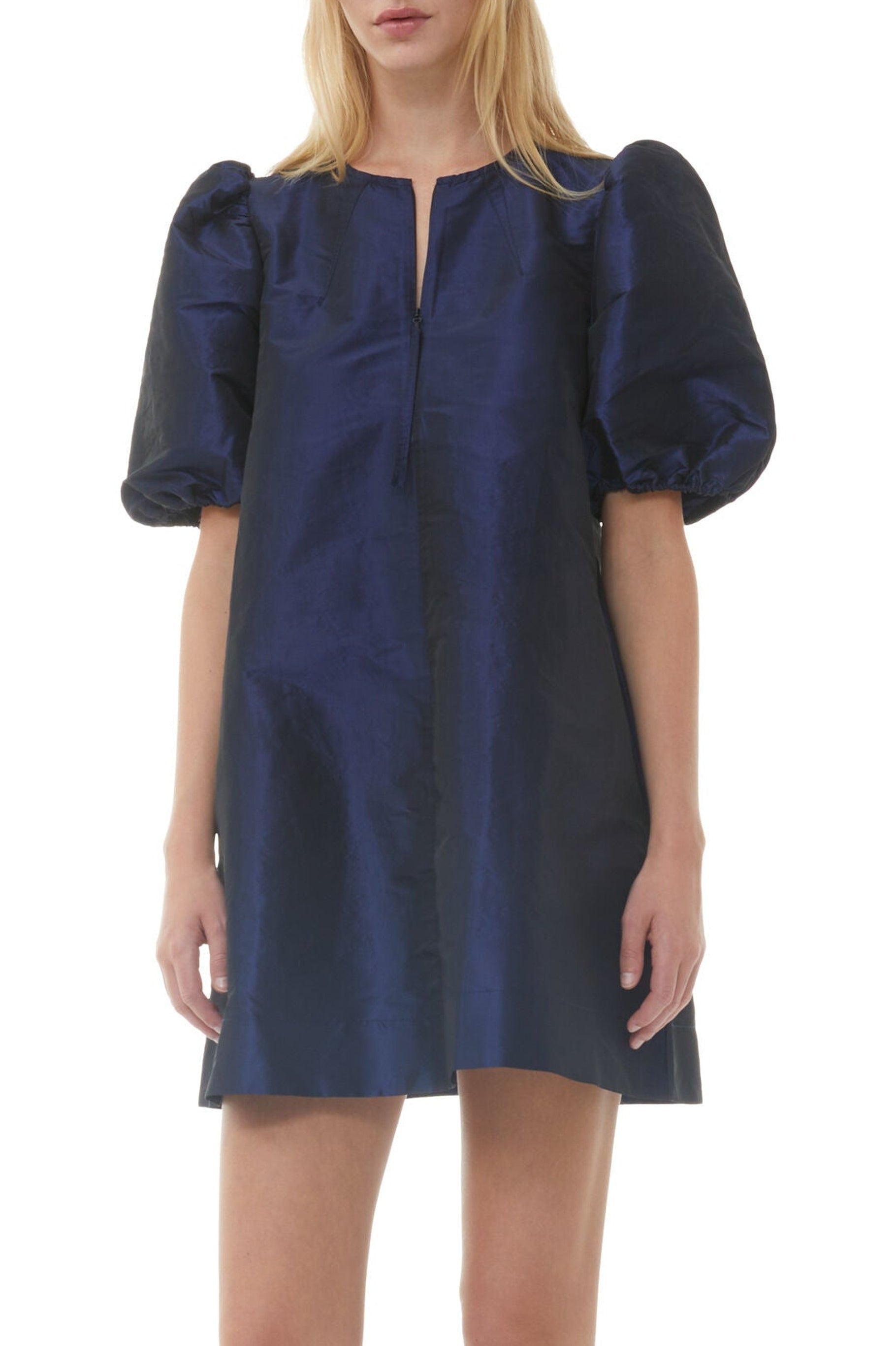 Robe courte en taffetas brillant - Sodalite Blue