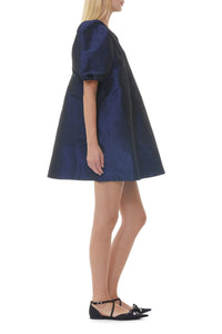 Robe courte en taffetas brillant - Sodalite Blue
