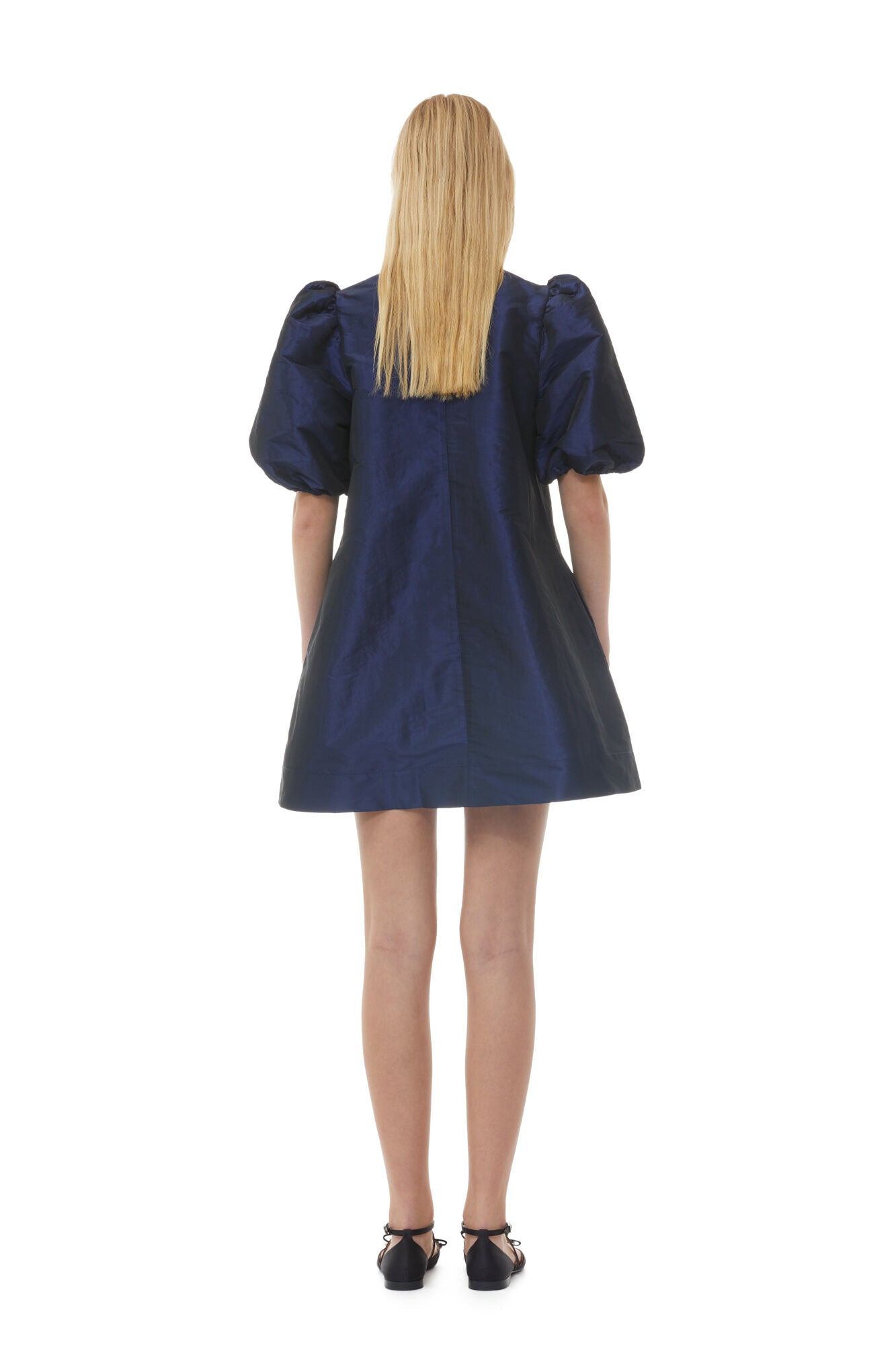 Robe courte en taffetas brillant - Sodalite Blue