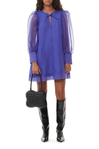 Robe courte trapèze en organza - Simply Purple