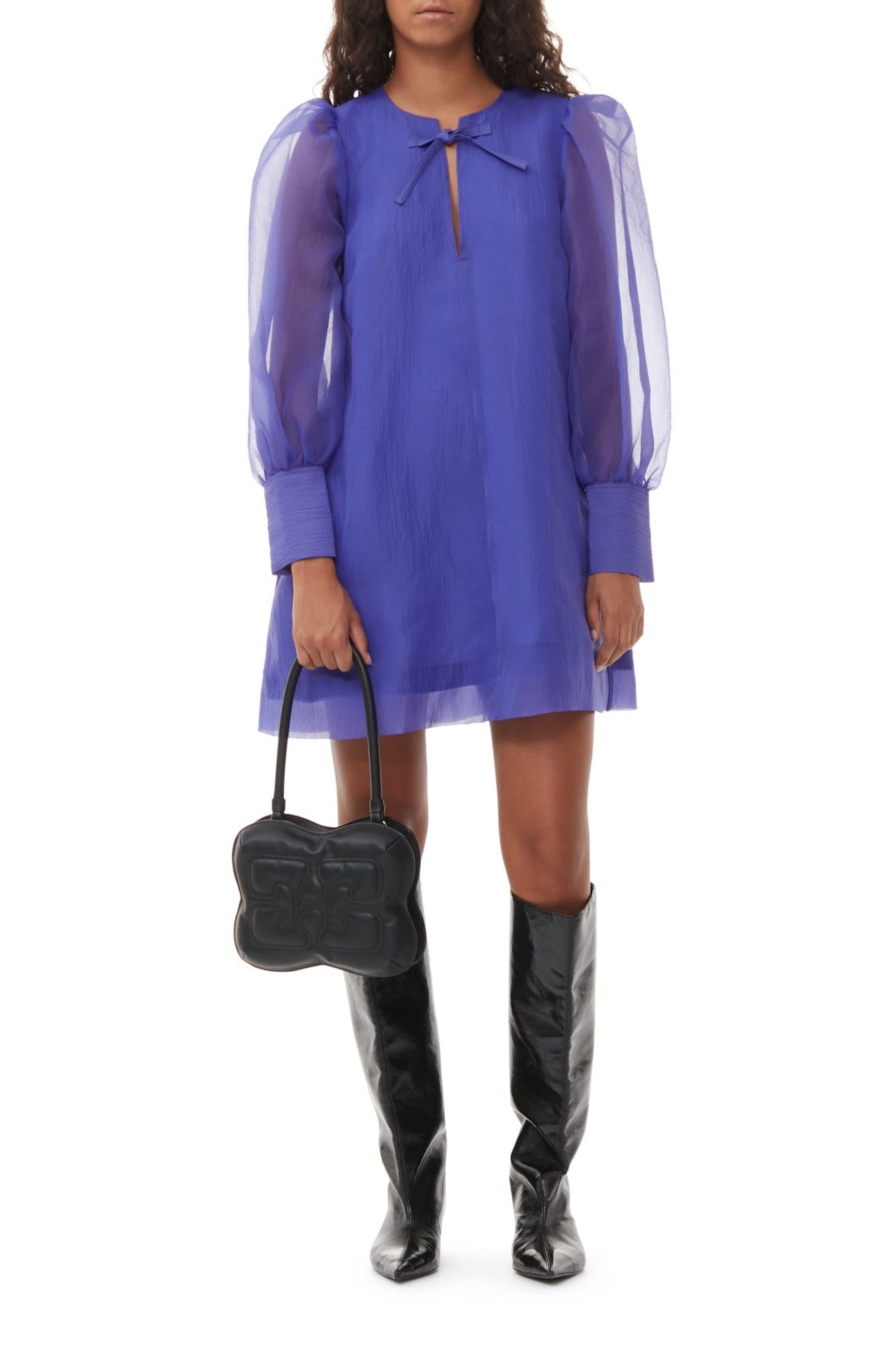 Robe courte trapèze en organza - Simply Purple