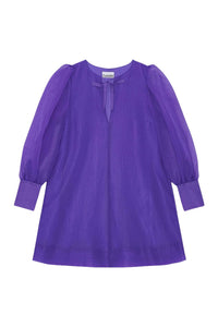 Robe courte trapèze en organza - Simply Purple