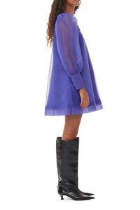 Robe courte trapèze en organza - Simply Purple
