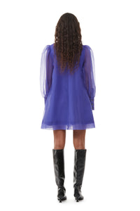 Robe courte trapèze en organza - Simply Purple