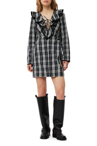 Robe courte à col volanté - Black