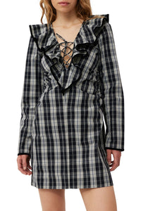 Robe courte à col volanté - Black