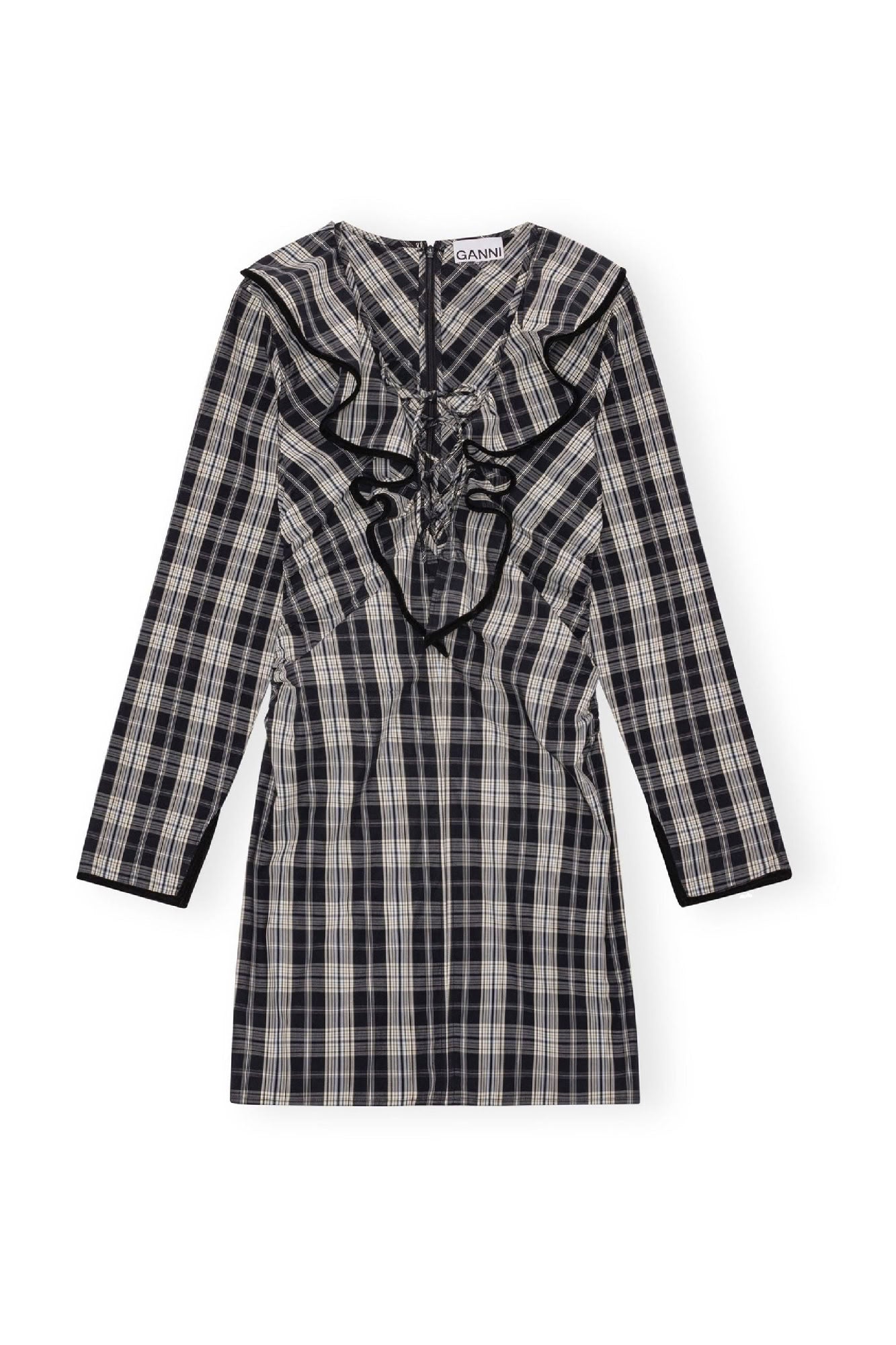 Robe courte à col volanté - Black