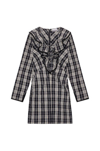 Short dress with ruffled collar - Black