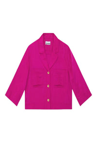 Chemise courte en satin - Fuchsia Red