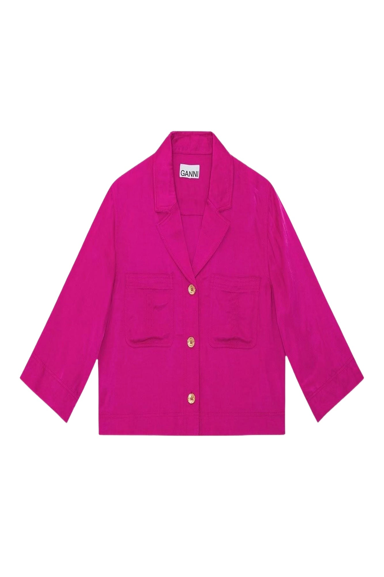 Chemise courte en satin - Fuchsia Red