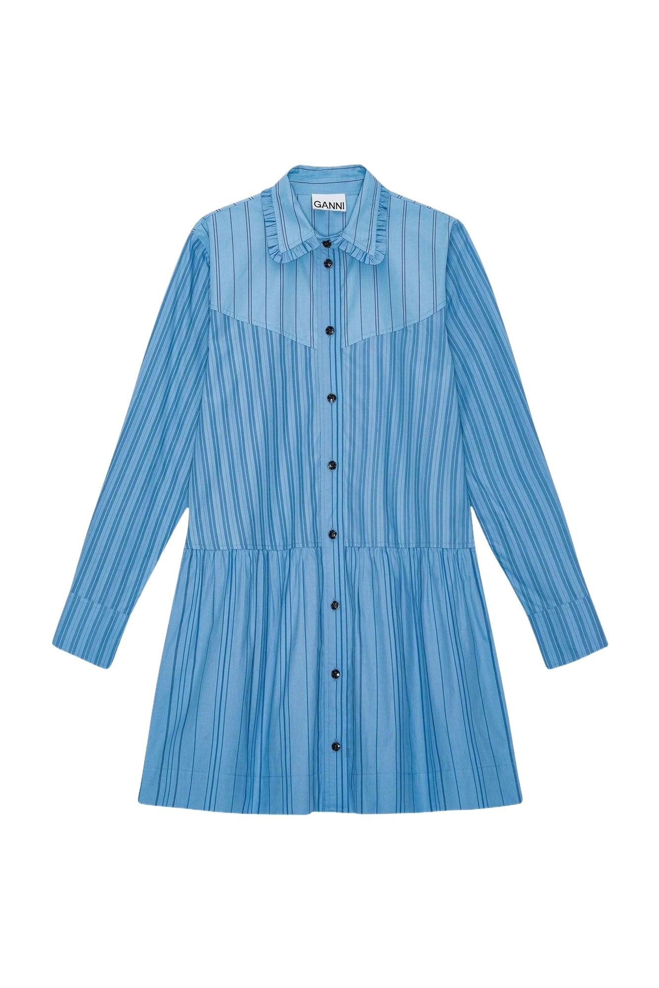 Robe chemise courte rayé en coton - Silver Lake Blue