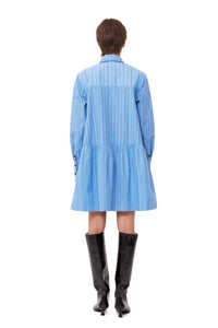 Robe chemise courte rayé en coton - Silver Lake Blue