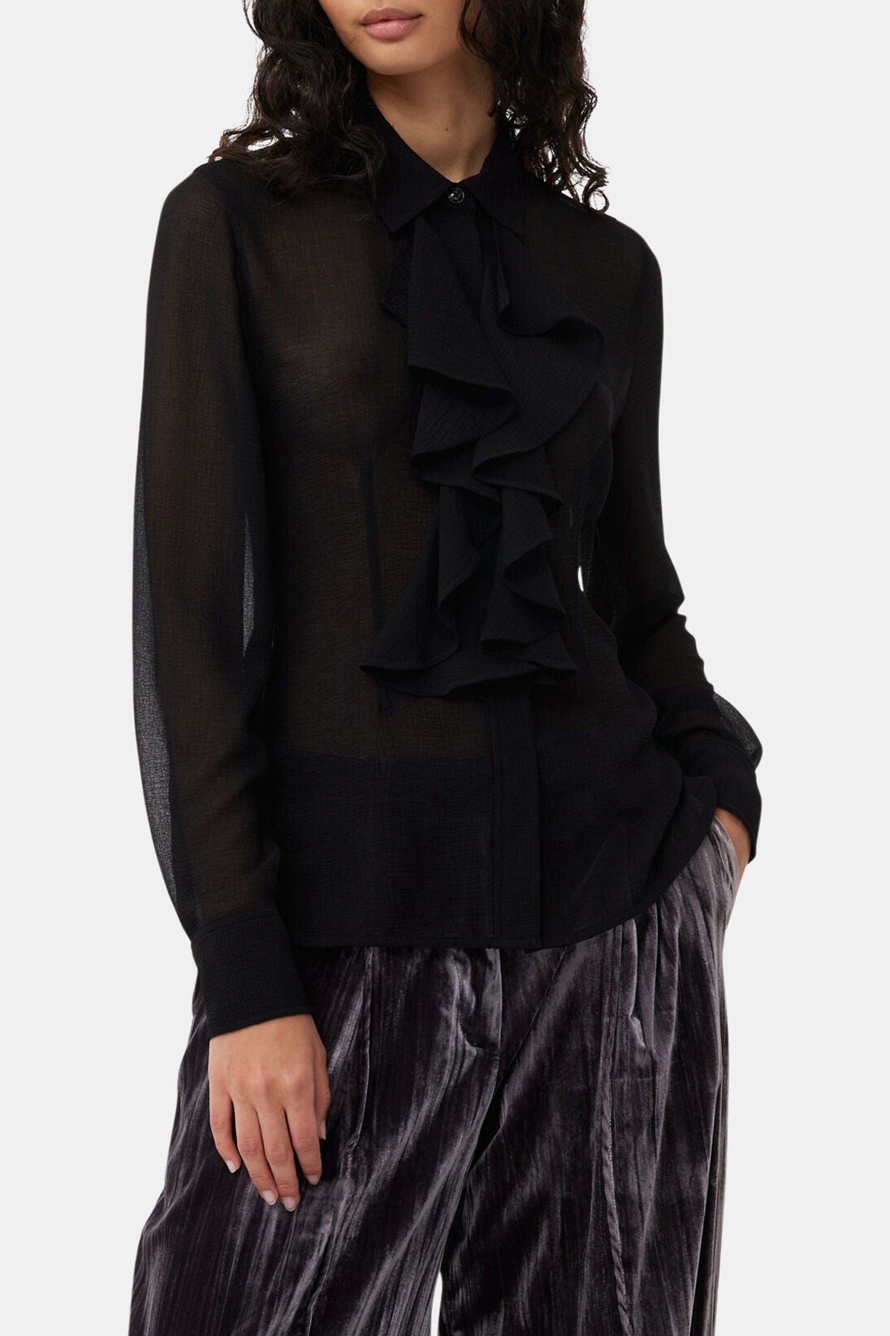 Ruffled shirt - Black