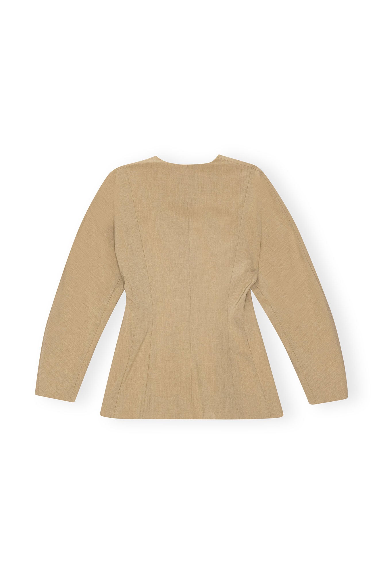 Fitted and draped blazer - Safari