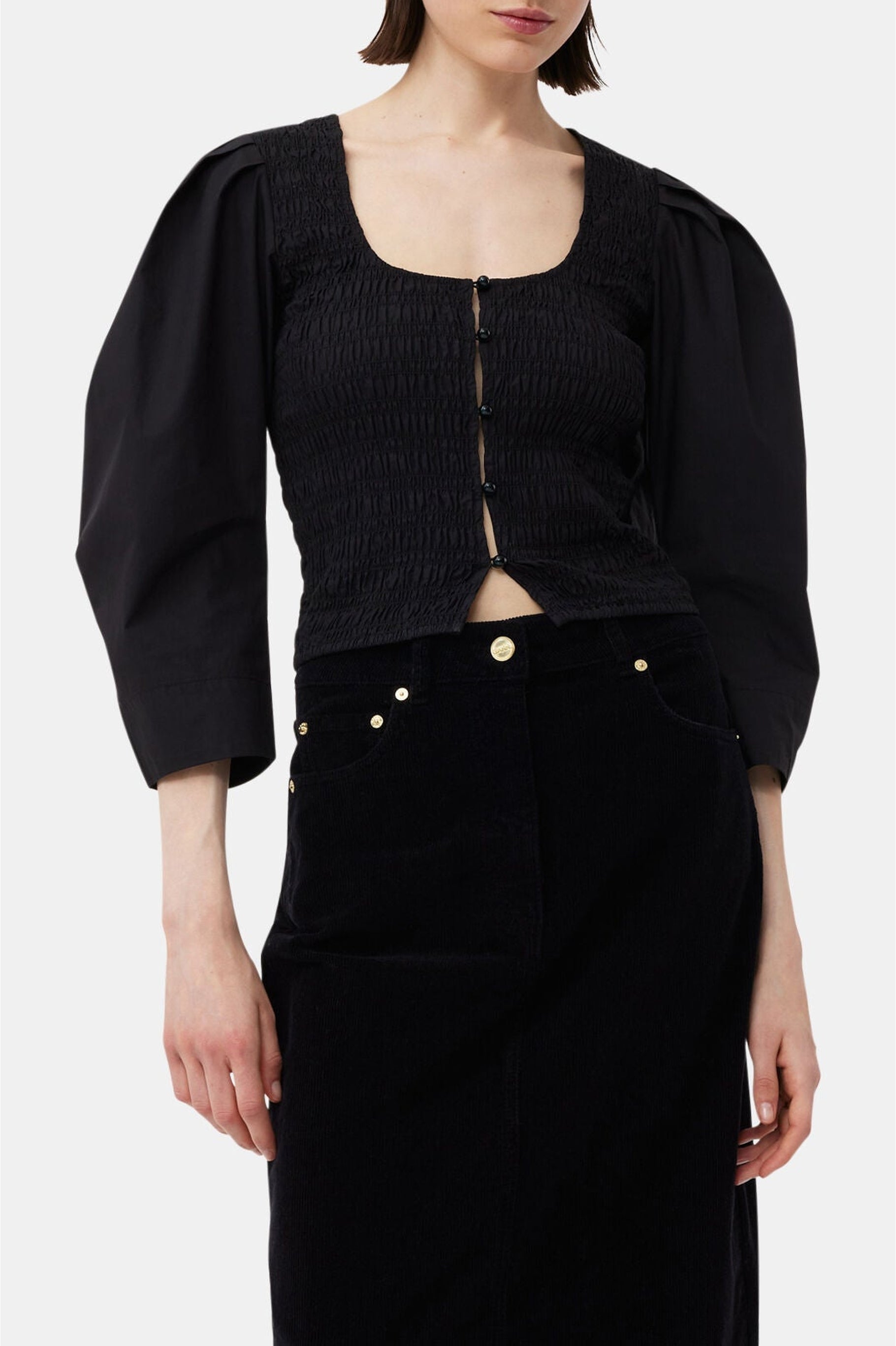 Blouse à manches ballon - Black