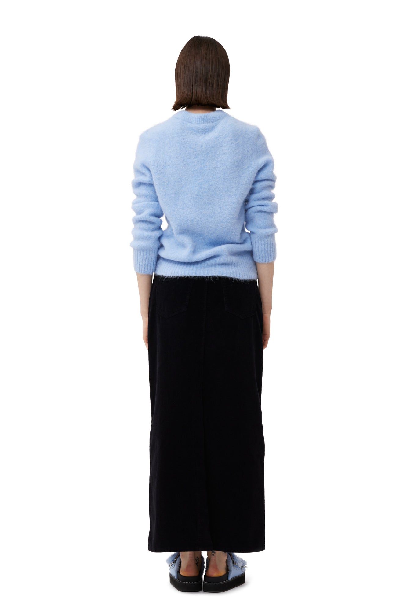 Jupe longue en velours côtelé - Black