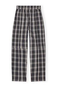 Pantalon élastiqué à carreaux en coton - Black