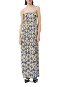 Robe courte imprimée en satin - Safari