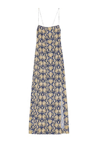 Satin print short dress - Safari