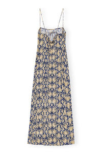 Robe courte imprimée en satin - Safari