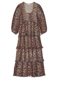 Robe midi à imprimé animal - Almond Milk