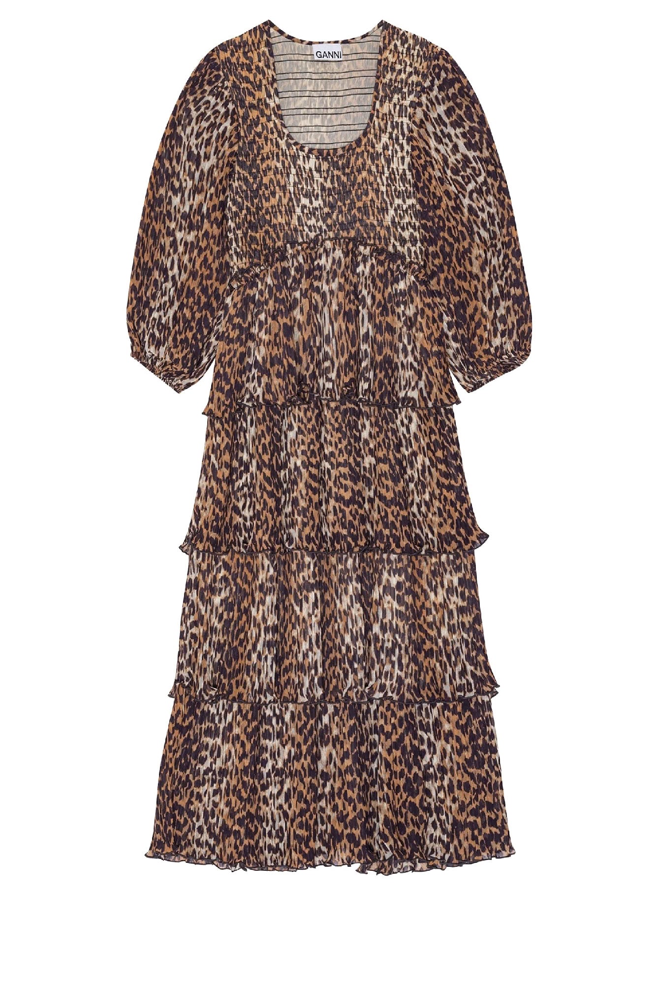 Robe midi à imprimé animal - Almond Milk