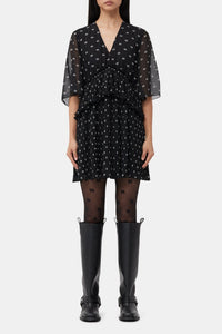 Robe courte plissée - Black
