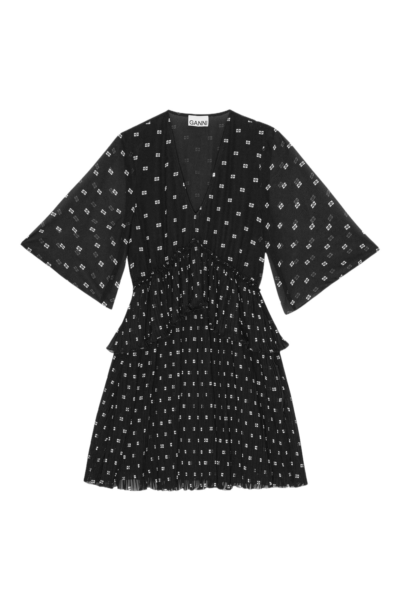 Robe courte plissée - Black