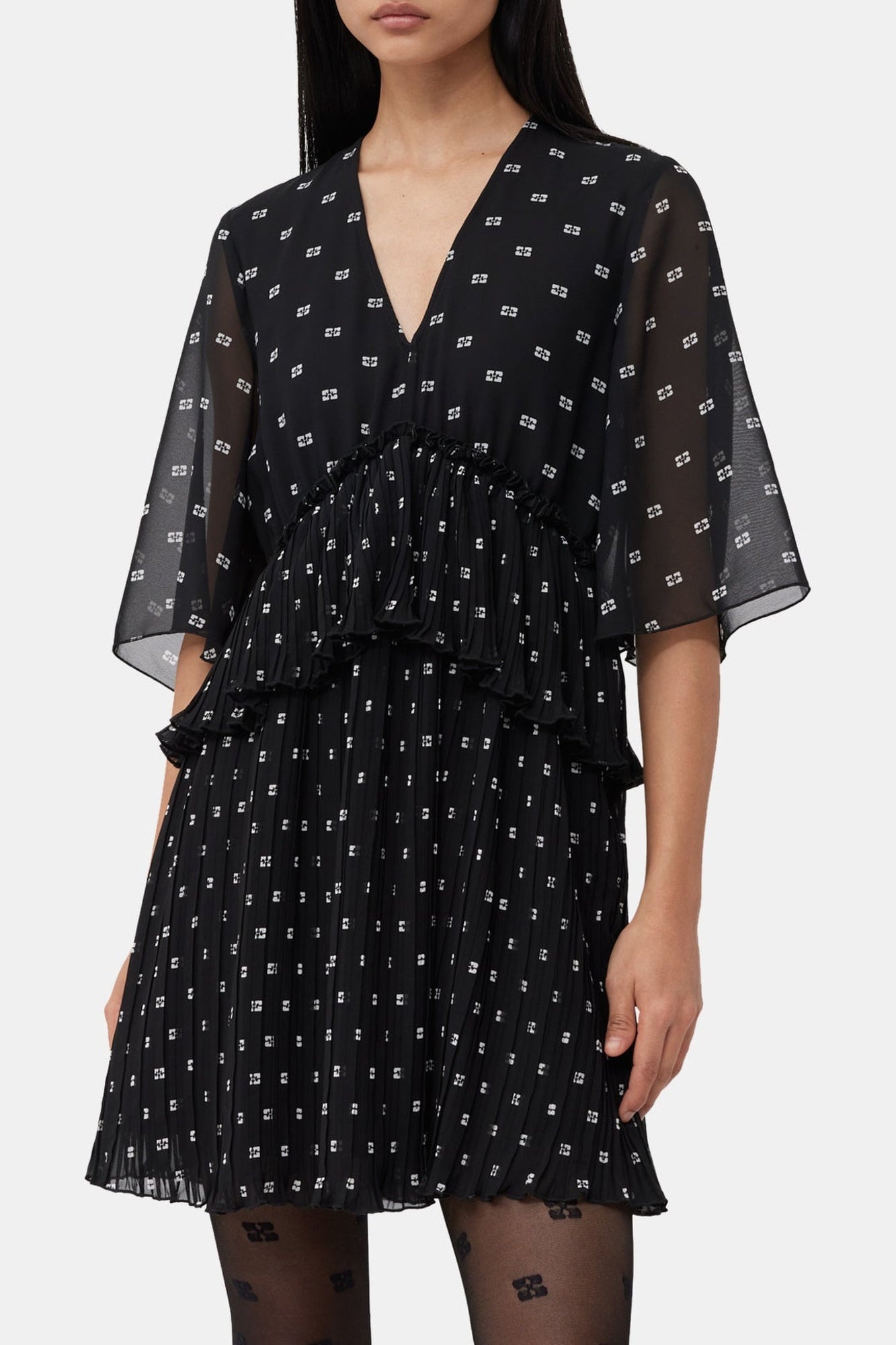 Robe courte plissée - Black