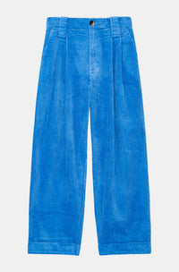 Pantalon plissé ample en velours côtelé - Silver Lake Blue