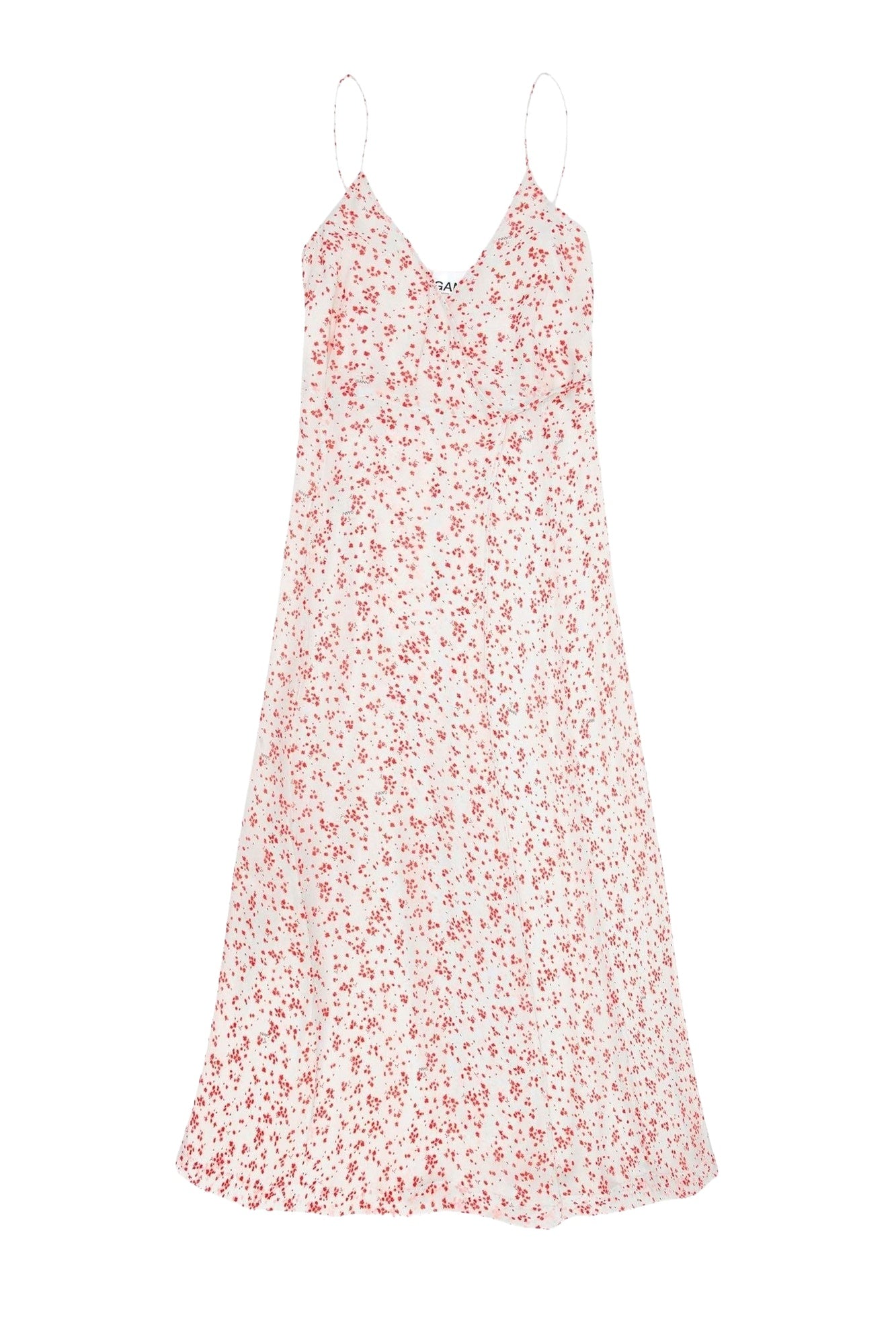 Robe à bretelles en georgette imprimée - Egret