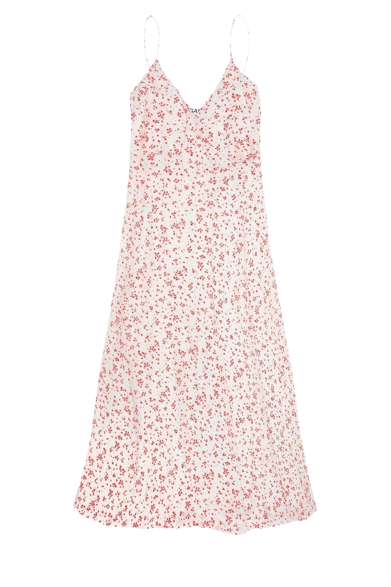 Strapless dress in printed georgette - Egret