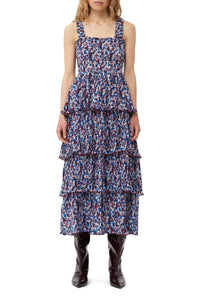 Robe midi à volants - Multicolour